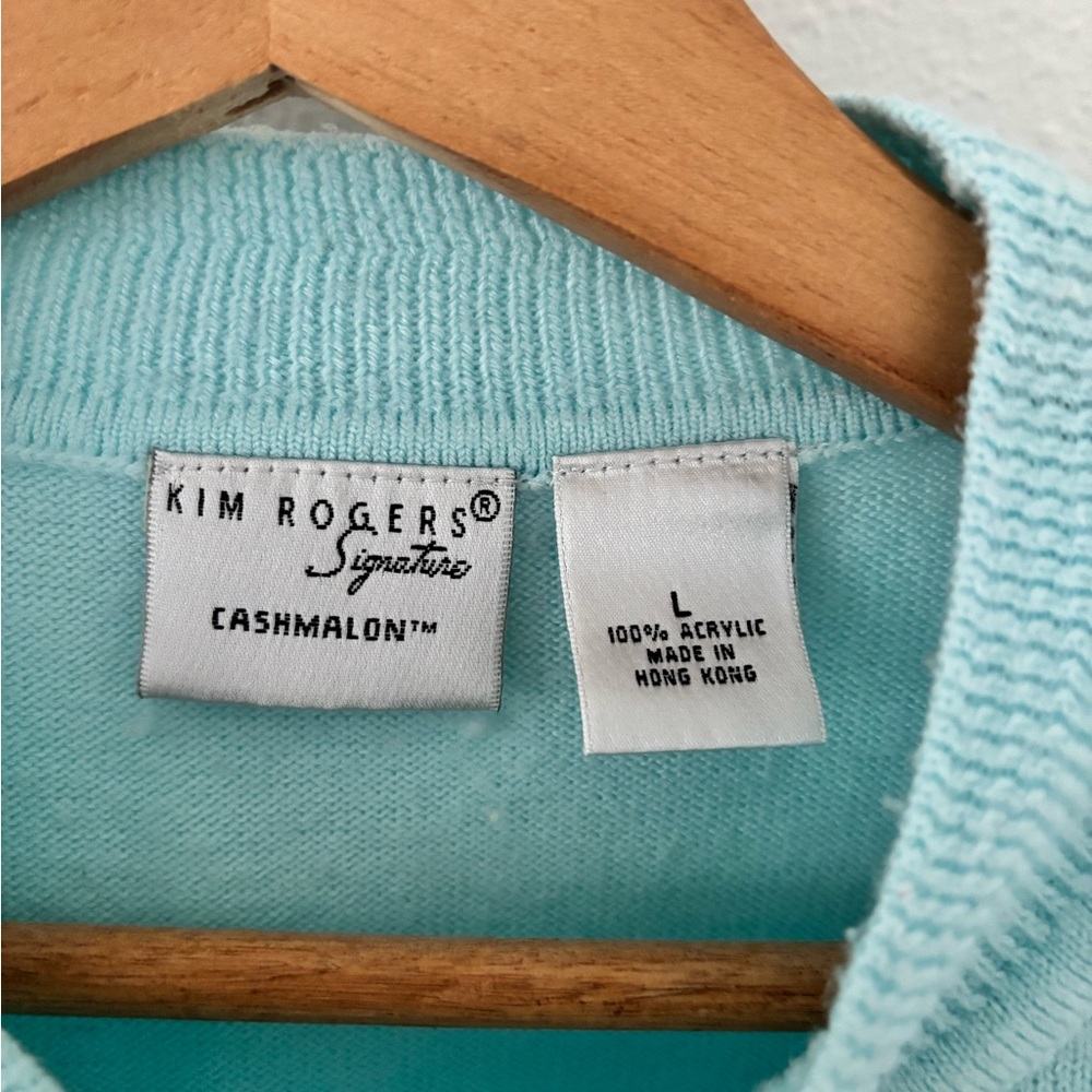 Kim Rogers Light Blue Cashmalon Sweater - Picture 3 of 6